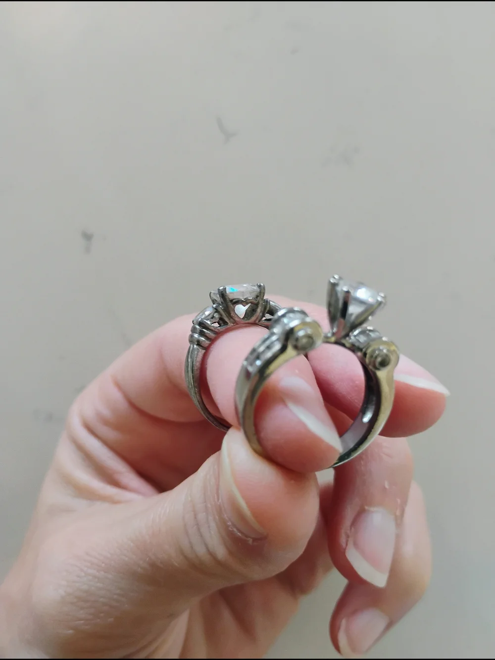Sterling Silver Cubic Zirconium CZ Ring Lot 925   Used condition. I don't know w